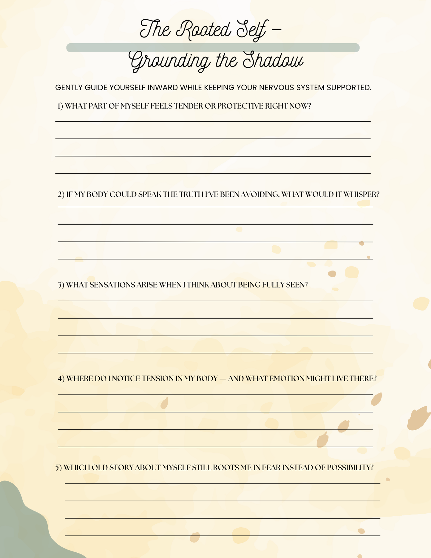 Free Shadow Work Journal sample